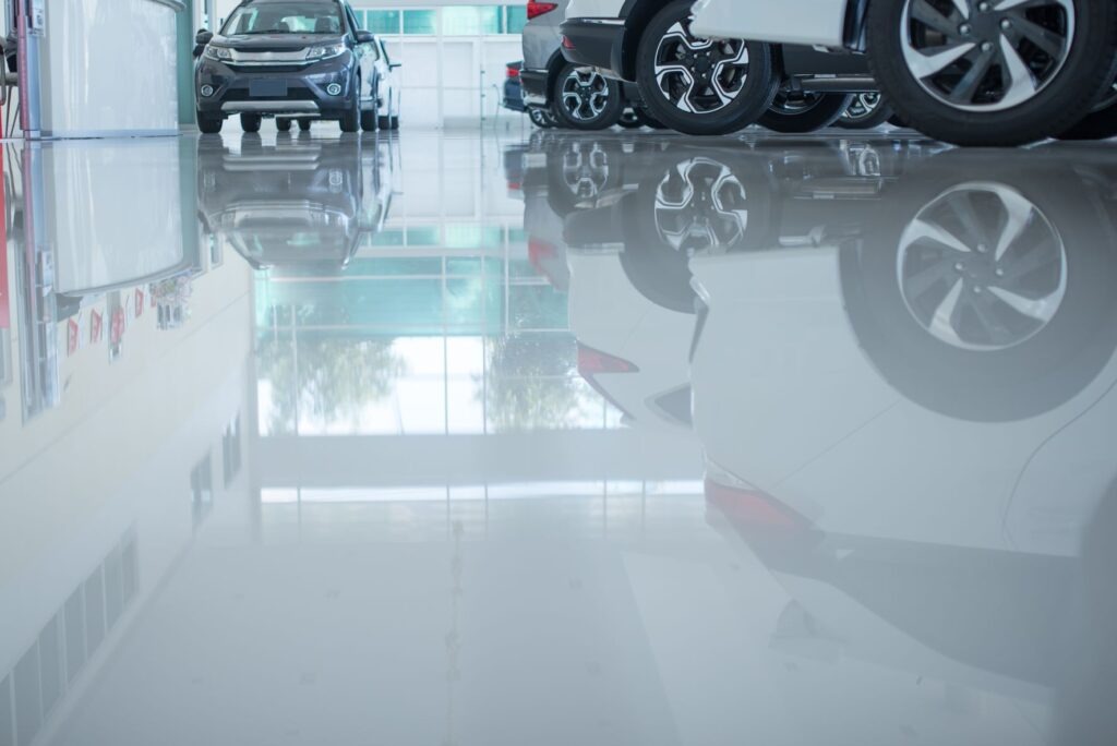 Car dealerships and rental car agencies showroom cleaning